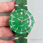 Swiss Antique Omega Seamaster 120 Automatic SS Green Leather Replica Watch